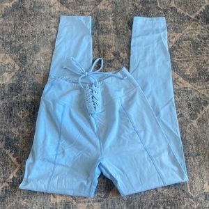 LA Hearts Light Blue Lace-Up Leggings XS